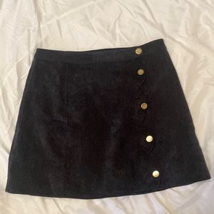 Corduroy dark blue mini skirt